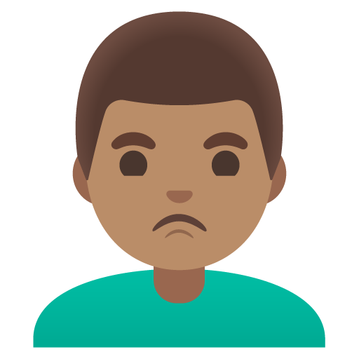 Man Pouting: Medium Skin Tone, the previous design