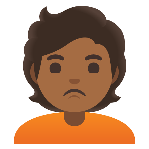 Person Pouting: Medium-Dark Skin Tone, the previous design