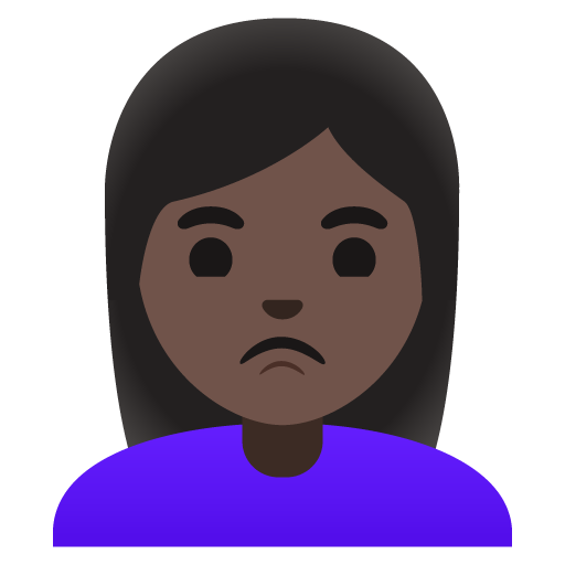 Woman Pouting: Dark Skin Tone, the previous design