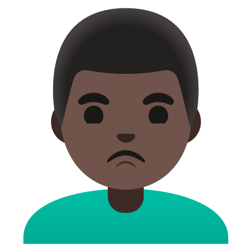 Man Pouting: Dark Skin Tone, the previous design