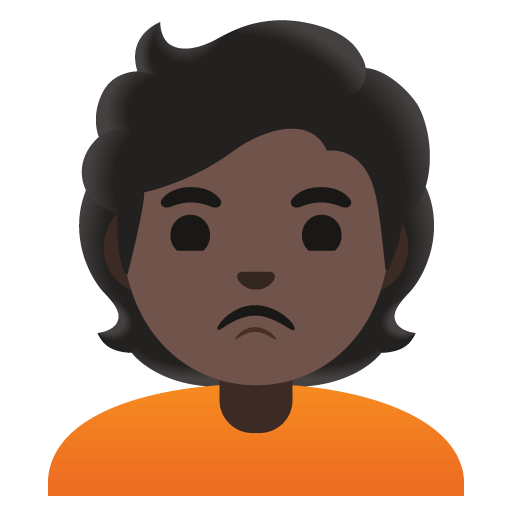 Person Pouting: Dark Skin Tone, the previous design