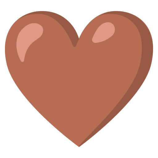 Brown Heart as drawn by Google in Android 11.0