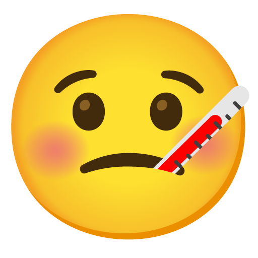 Face with Thermometer as drawn by Google in Android 11.0