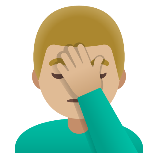 Man Facepalming: Medium-Light Skin Tone, the design in this release