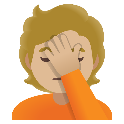 Person Facepalming: Medium-Light Skin Tone, the design in this release