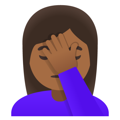 Woman Facepalming: Medium-Dark Skin Tone, the design in this release