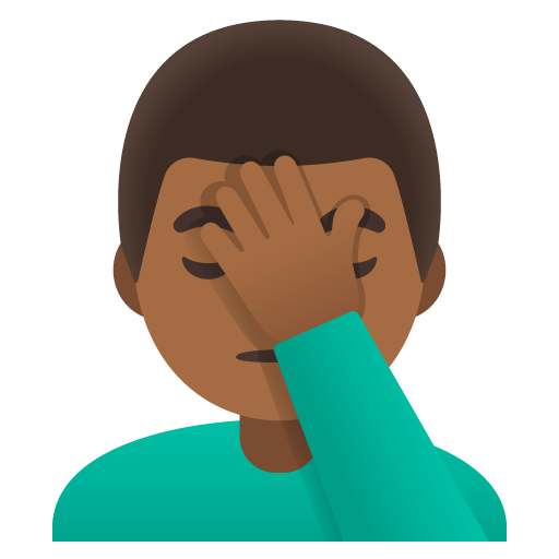 Man Facepalming: Medium-Dark Skin Tone, the design in this release