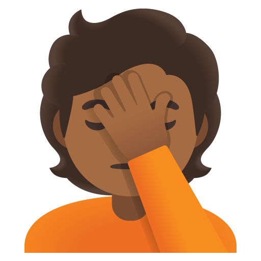 Person Facepalming: Medium-Dark Skin Tone, the design in this release