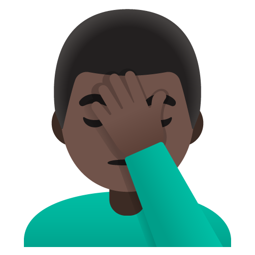 Man Facepalming: Dark Skin Tone, the design in this release