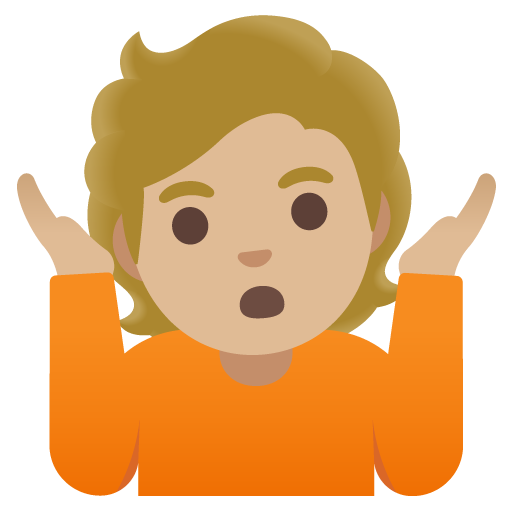 Person Shrugging: Medium-Light Skin Tone, the design in this release