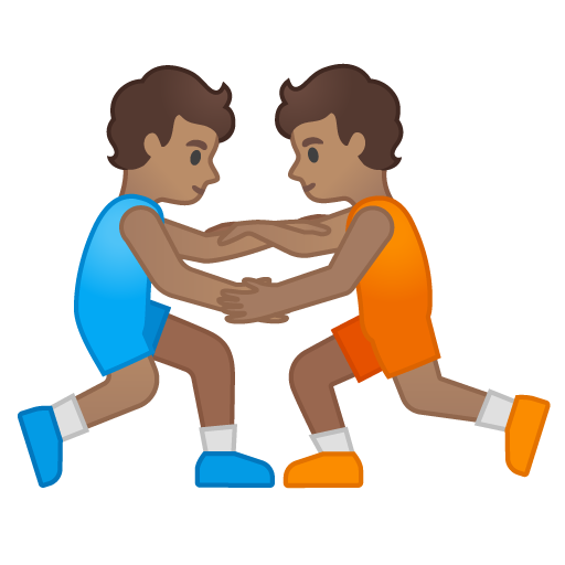 People Wrestling: Medium Skin Tone, the previous design