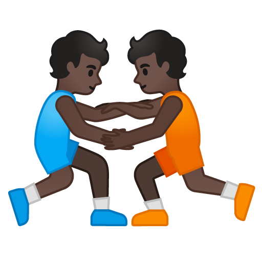 People Wrestling: Dark Skin Tone, the previous design