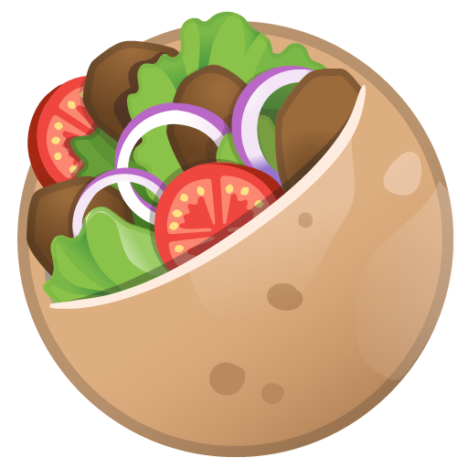 Stuffed Flatbread as drawn by Google in Android 11.0