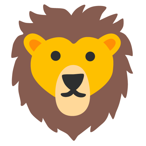 Lion as drawn by Google in Android 11.0