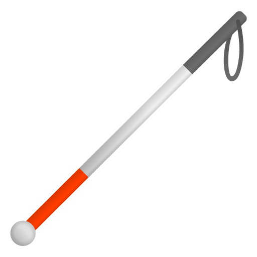 White Cane as drawn by Google in Android 11.0