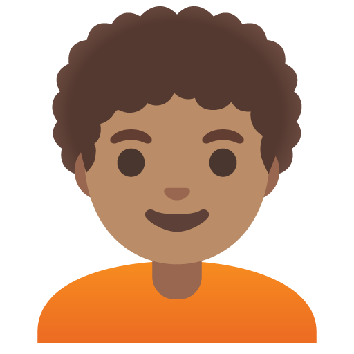 Person: Medium Skin Tone, Curly Hair, the design in this release