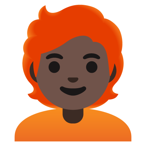 Person: Dark Skin Tone, Red Hair, the design in this release