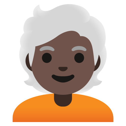Person: Dark Skin Tone, White Hair, the design in this release