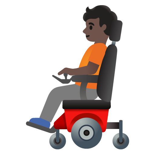Person in Motorized Wheelchair: Dark Skin Tone, the previous design