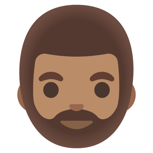 Person: Medium Skin Tone, Beard, the design in this release