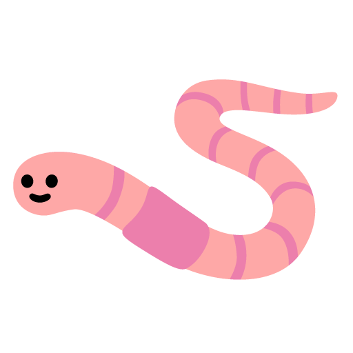 Worm as drawn by Google in Android 11.0