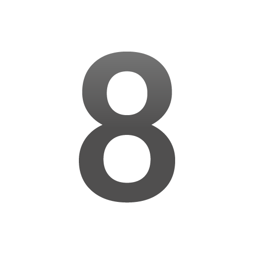 Digit Eight as drawn by Google in Android 11.0