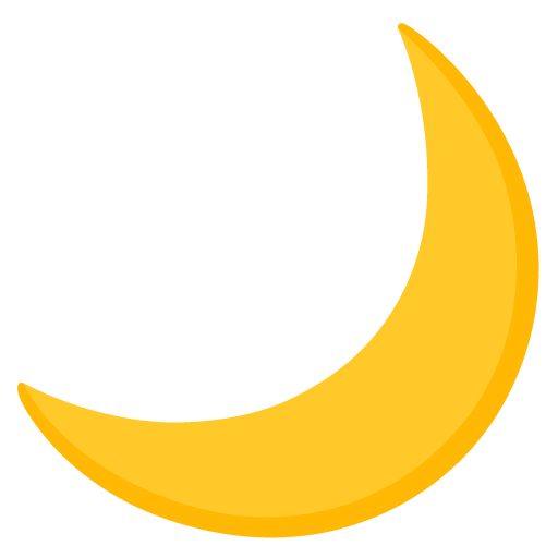 Crescent Moon as drawn by Google in Android 12.0