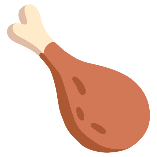 Poultry Leg as drawn by Google in Android 12.0