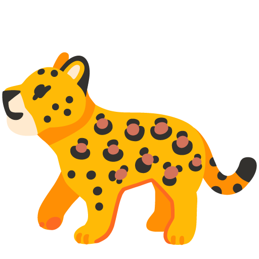 Leopardo as drawn by Google in Android 12.0
