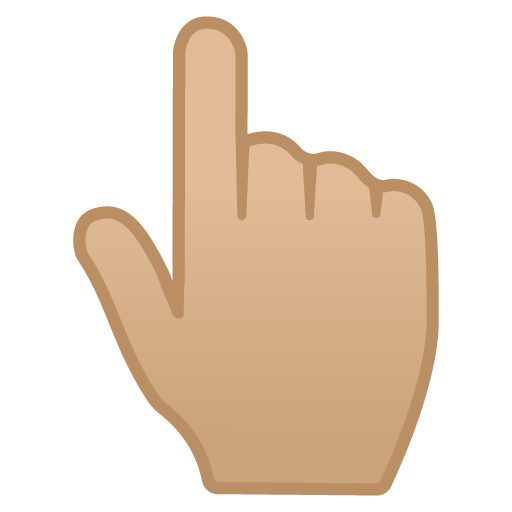 Backhand Index Pointing up: Medium-Light Skin Tone, the design in this release