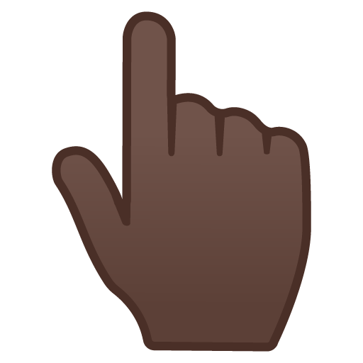 Backhand Index Pointing up: Dark Skin Tone, the design in this release