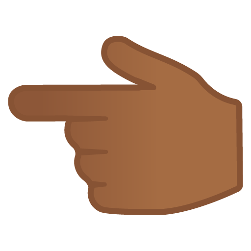 Backhand Index Pointing Left: Medium-Dark Skin Tone, the design in this release