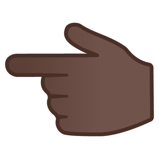 Backhand Index Pointing Left: Dark Skin Tone, the design in this release