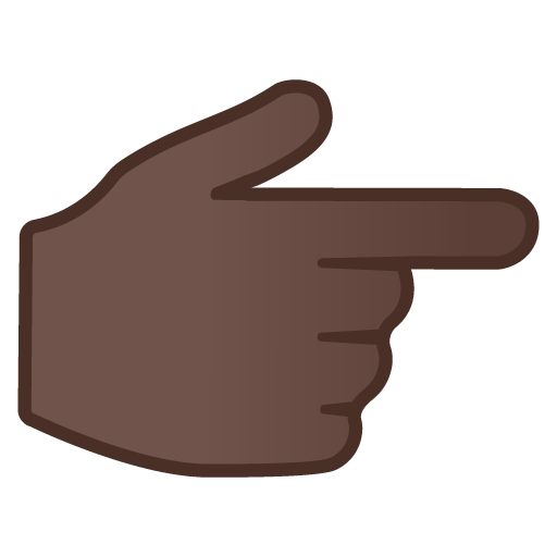 Backhand Index Pointing Right: Dark Skin Tone, the design in this release