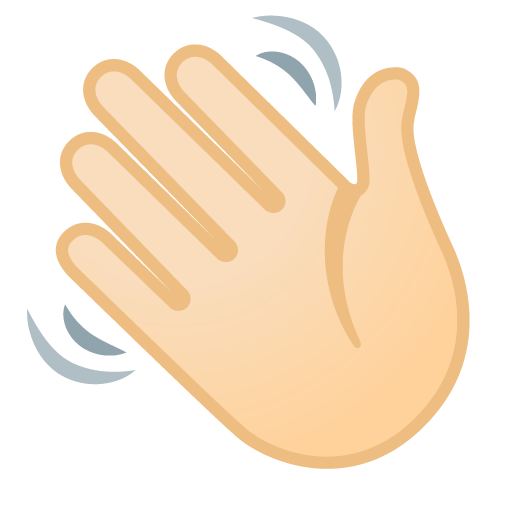 Waving Hand: Light Skin Tone as drawn by Google in Android 12.0