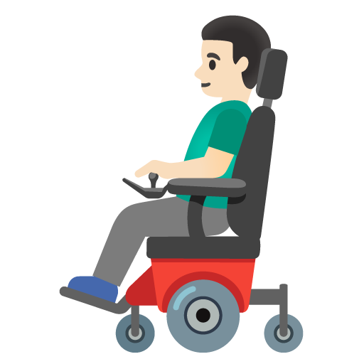 Man in Motorized Wheelchair: Light Skin Tone, the design in this release