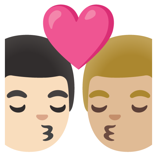 Kiss: Man, Man, Light Skin Tone, Medium-Light Skin Tone, the design in this release