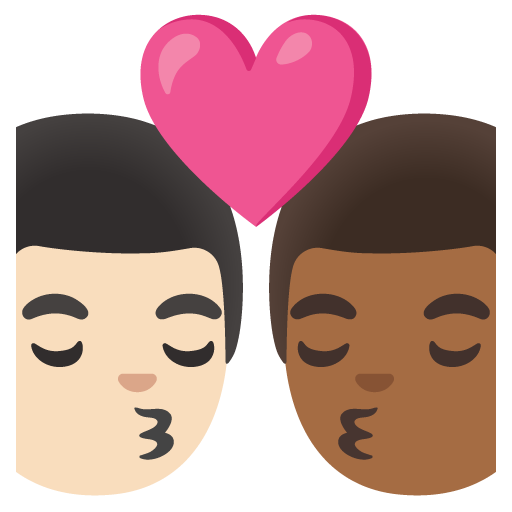 Kiss: Man, Man, Light Skin Tone, Medium-Dark Skin Tone, the design in this release