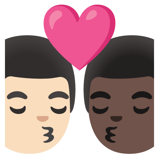 Kiss: Man, Man, Light Skin Tone, Dark Skin Tone, the design in this release