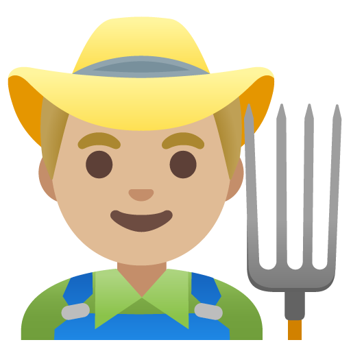 Man Farmer: Medium-Light Skin Tone, the previous design