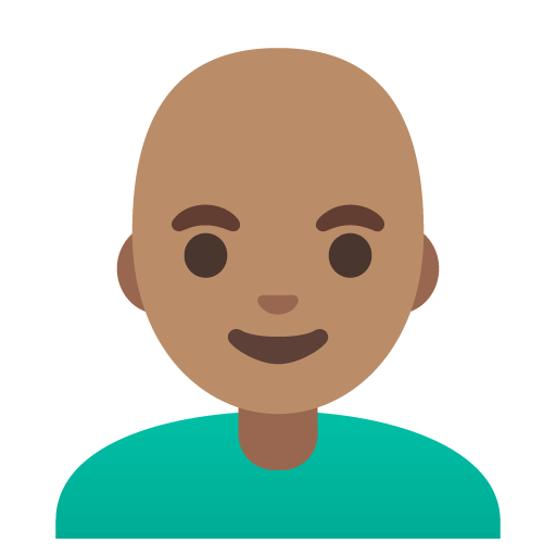 Man: Medium Skin Tone, Bald, the previous design