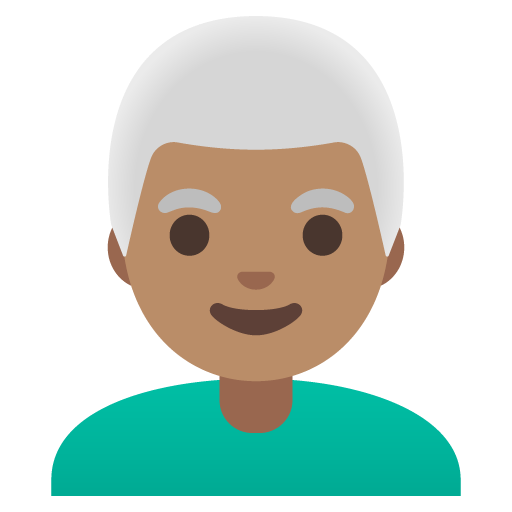 Man: Medium Skin Tone, White Hair, the previous design