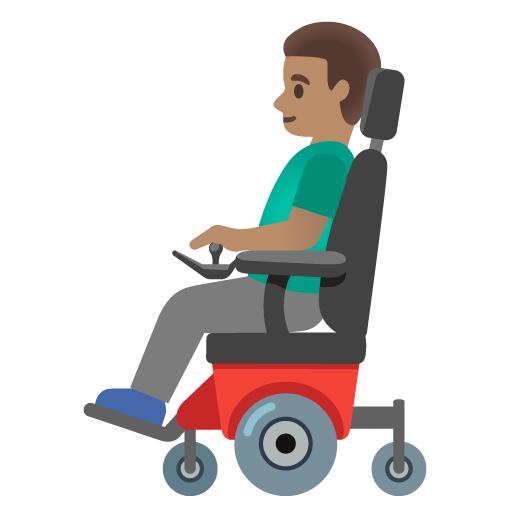 Man in Motorized Wheelchair: Medium Skin Tone, the design in this release