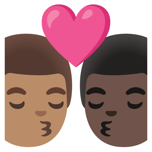 Kiss: Man, Man, Medium Skin Tone, Dark Skin Tone, the design in this release