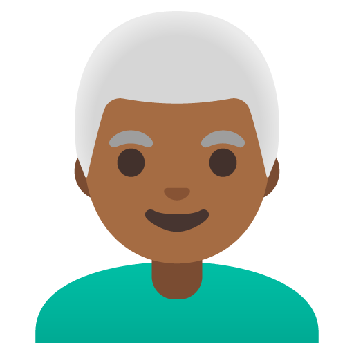 Man: Medium-Dark Skin Tone, White Hair, the previous design