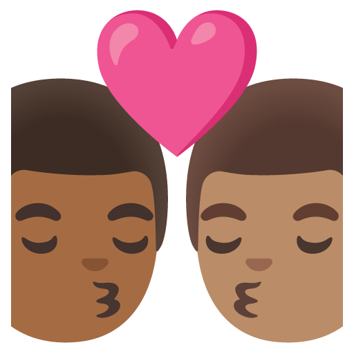 Kiss: Man, Man, Medium-Dark Skin Tone, Medium Skin Tone, the design in this release