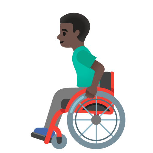 Man in Manual Wheelchair: Dark Skin Tone, the design in this release