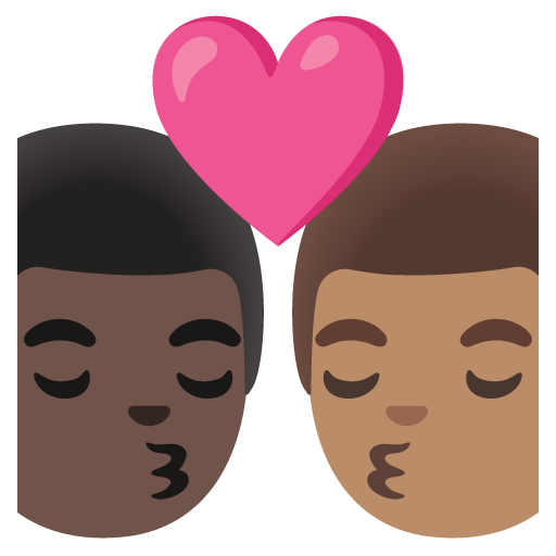Kiss: Man, Man, Dark Skin Tone, Medium Skin Tone, the design in this release