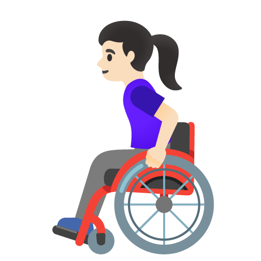 Woman in Manual Wheelchair: Light Skin Tone, the design in this release