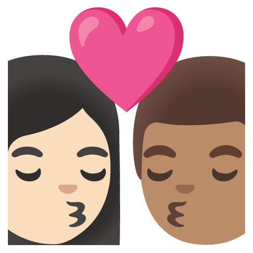 Kiss: Woman, Man, Light Skin Tone, Medium Skin Tone, the design in this release